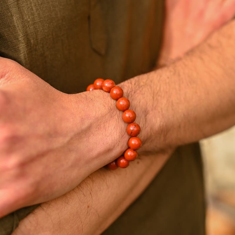 Bracelet Jaspe Rouge 10MM