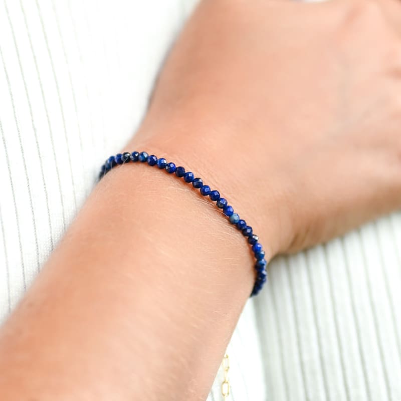 Bracelet lapis Lazuli Femme 4MM